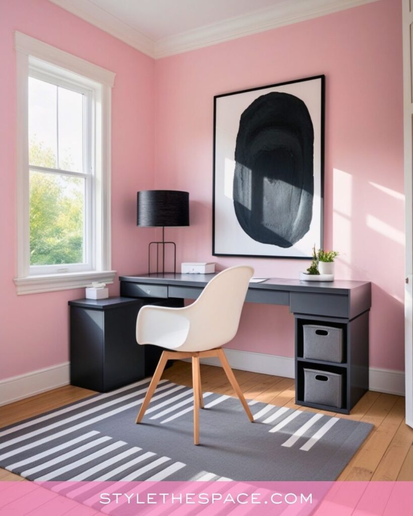 Minimal Pink Home Office Style
