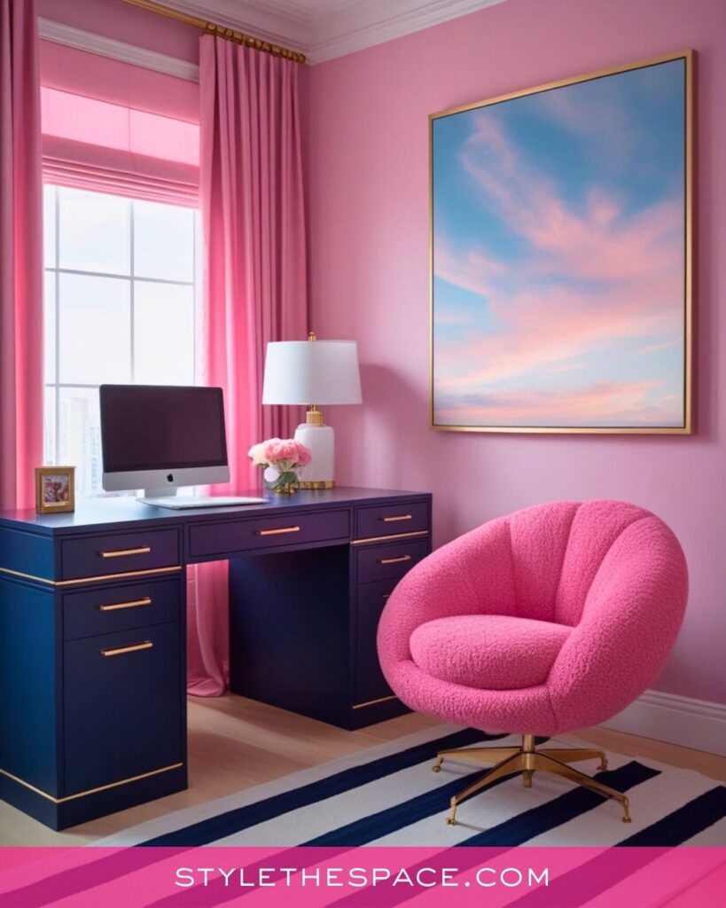 Chic Pink Home Office Style