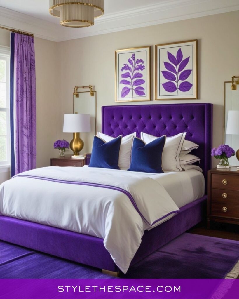 Elegant Deep Purple Bedroom Style