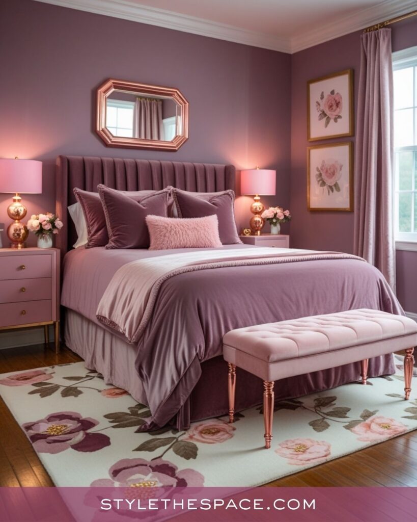 Romantic Mauve and Blush Purple Bedroom Idea