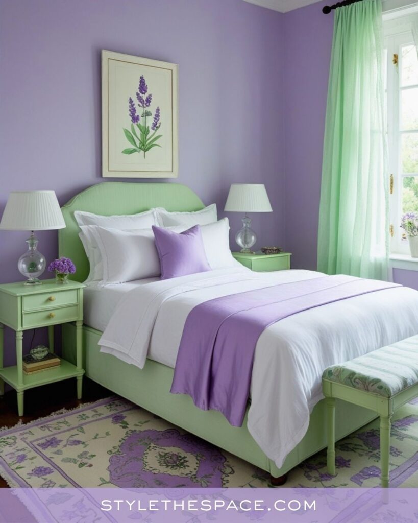 Lavender and Mint Fresh Bedroom Idea
