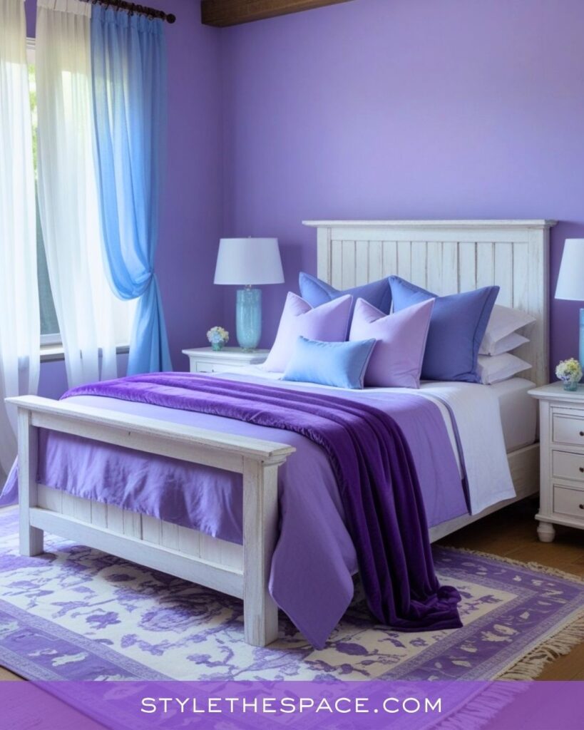 Light Purple and Soft Blue Bedroom Idea