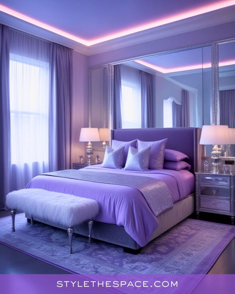 Soft Lavender Glam Bedroom Idea