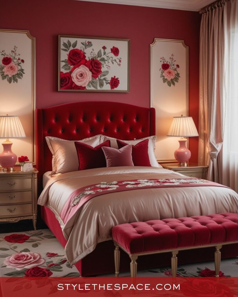 Romantic Red and Blush Bedroom Inspiration