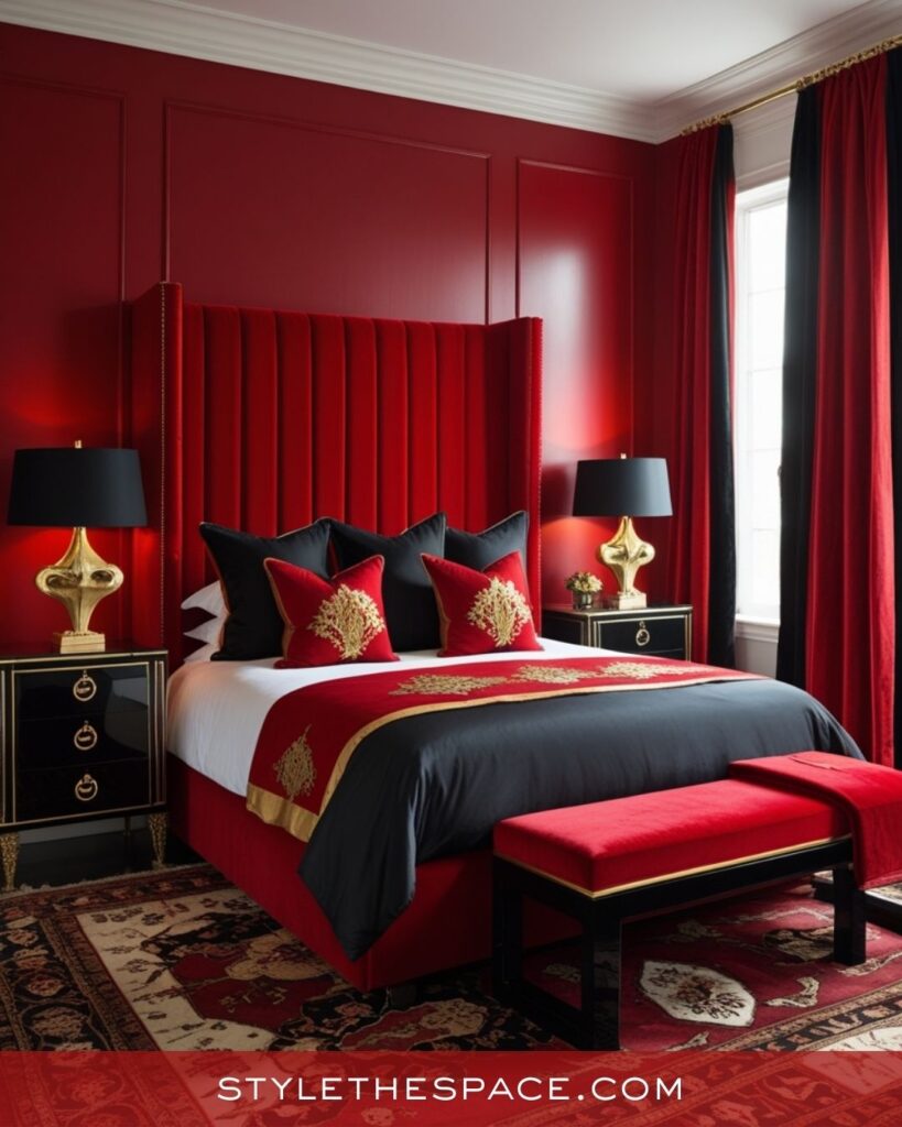 Bold Red Bedroom Style Inspiration