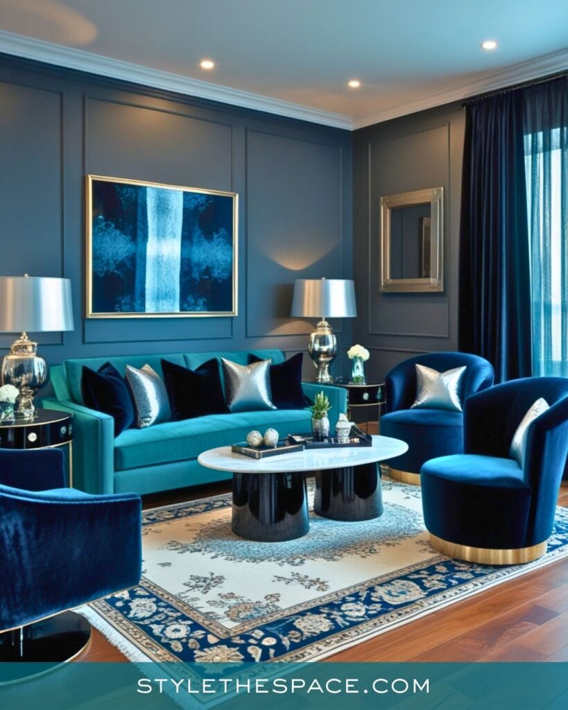 Chic Teal Living Room Inspiration