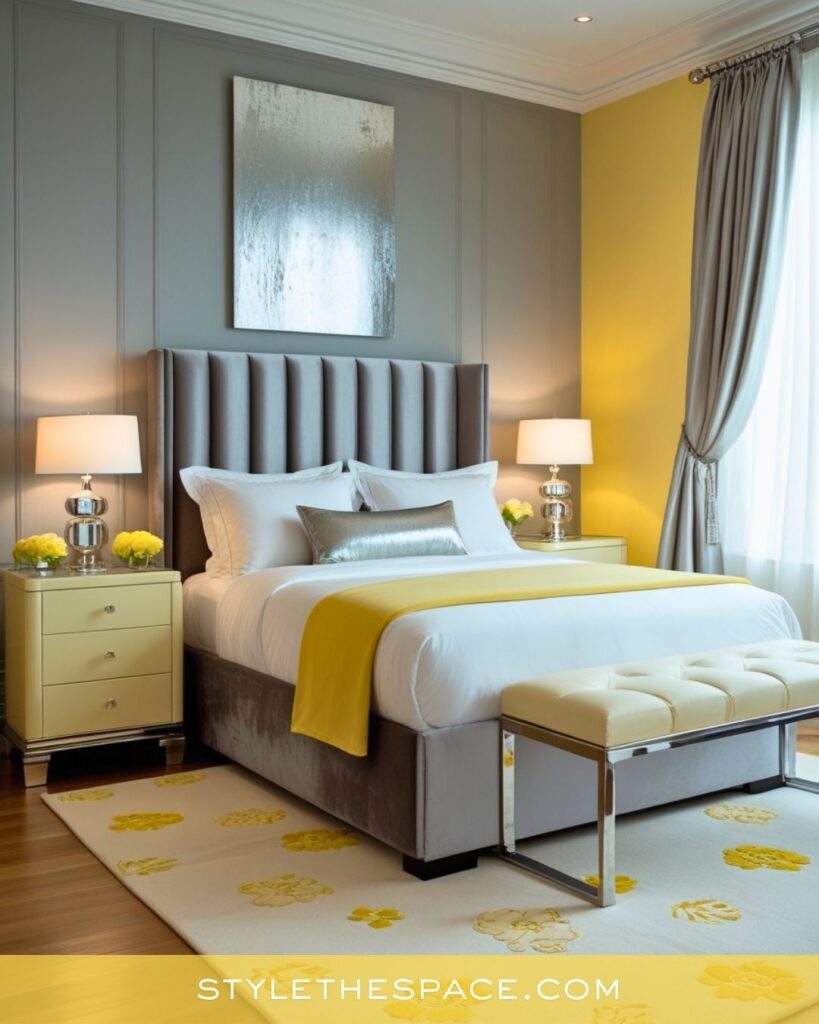 Modern Gray and Yellow Bedroom Style