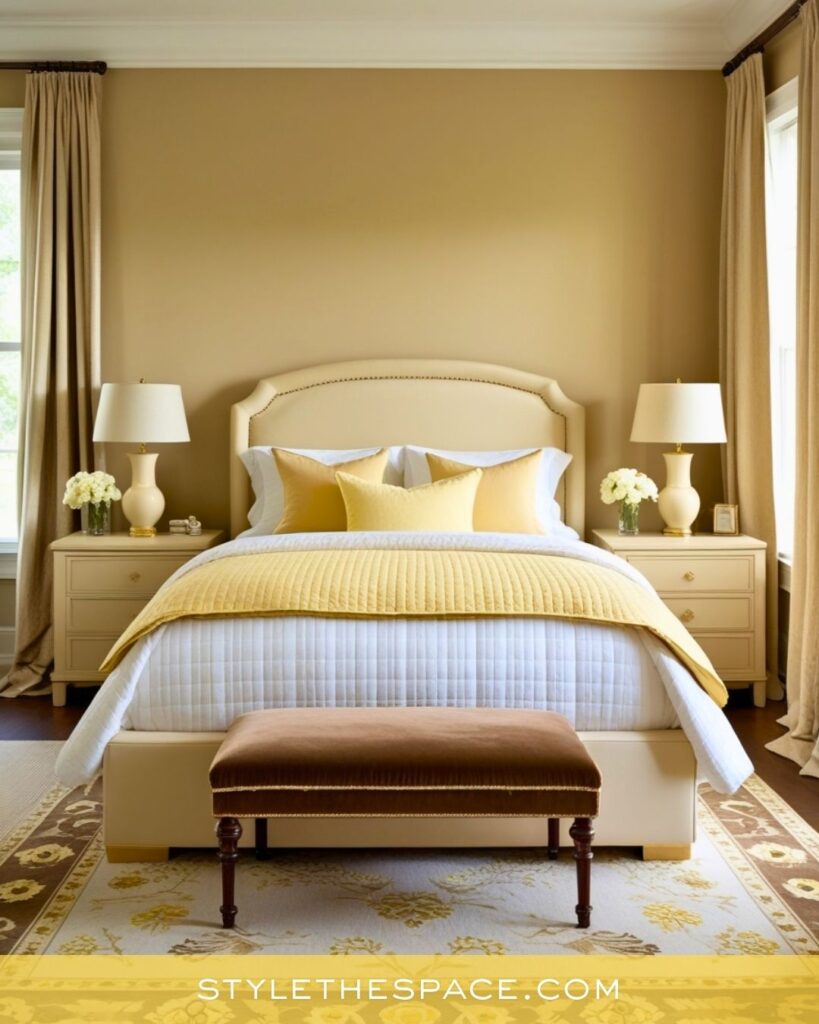Beige and Soft Yellow Classic Bedroom
