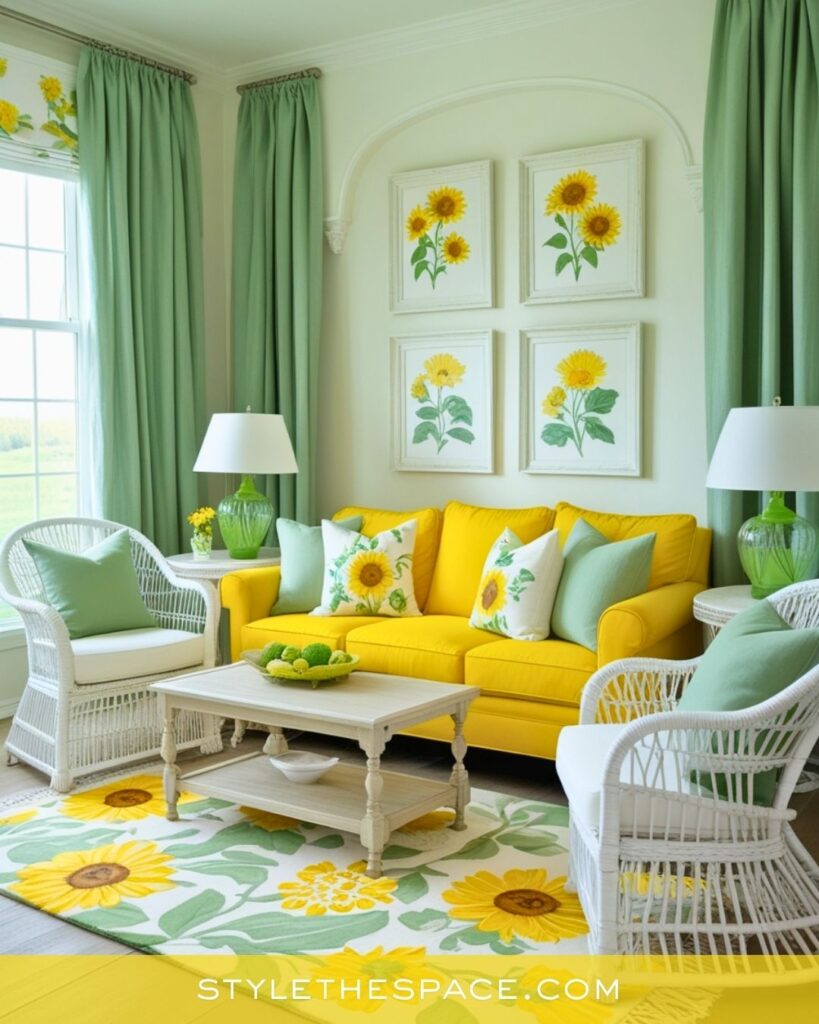 Fresh Yellow and Green Living Room Idea