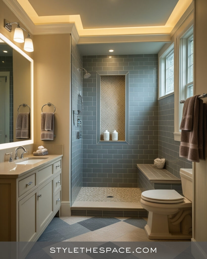 Beige and Grey Bathroom with Spa Inspired Balance