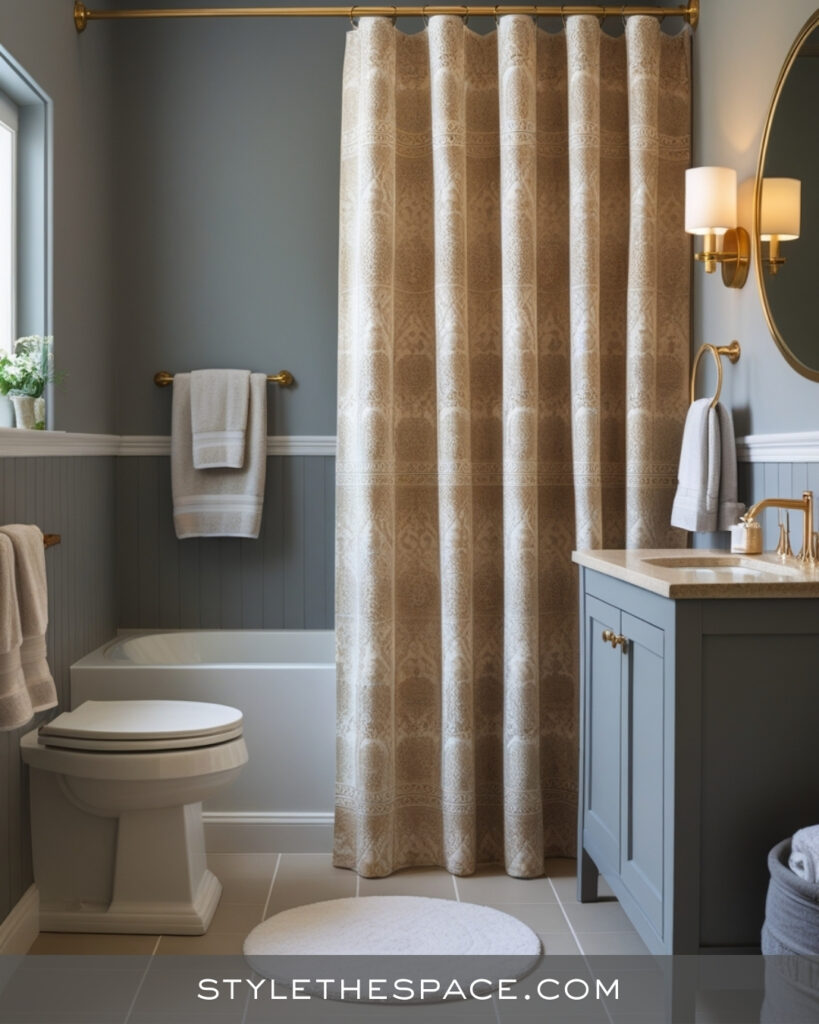 Charming Beige and Grey Bathroom with Classic Touches