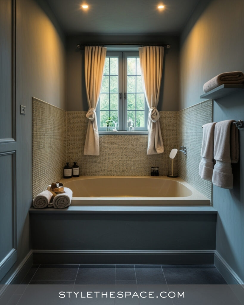 Cozy Beige and Grey Bathroom with Relaxed Elegance