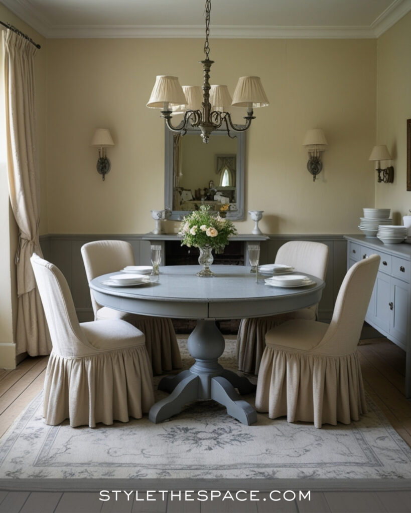 Beige and Grey Dining Room With Classic Country Elegance