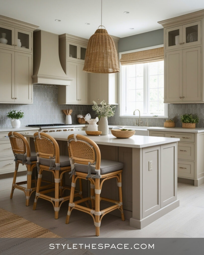 Soft Beige and Grey Coastal Kitchen