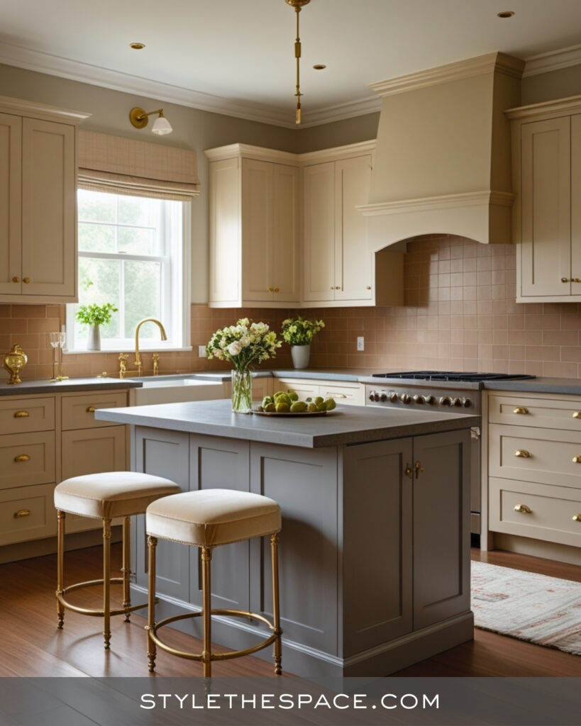 Classic Beige and Grey Elegant Kitchen