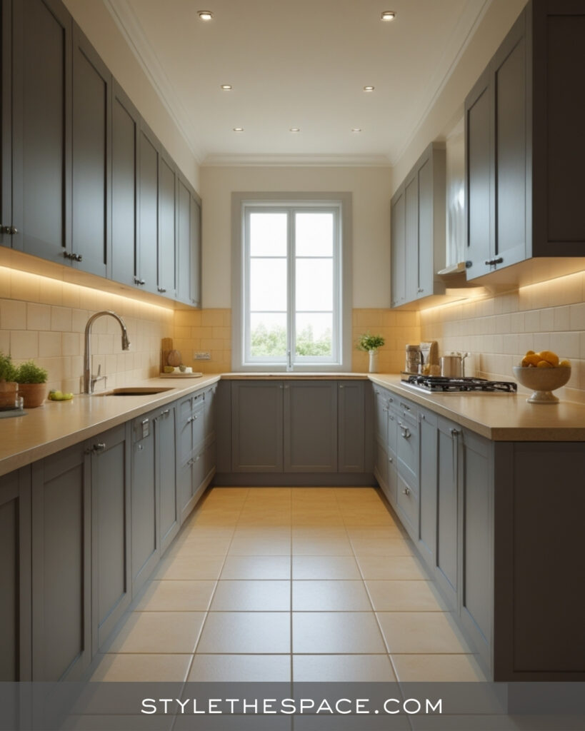 Balanced Beige and Grey Modern Kitchen