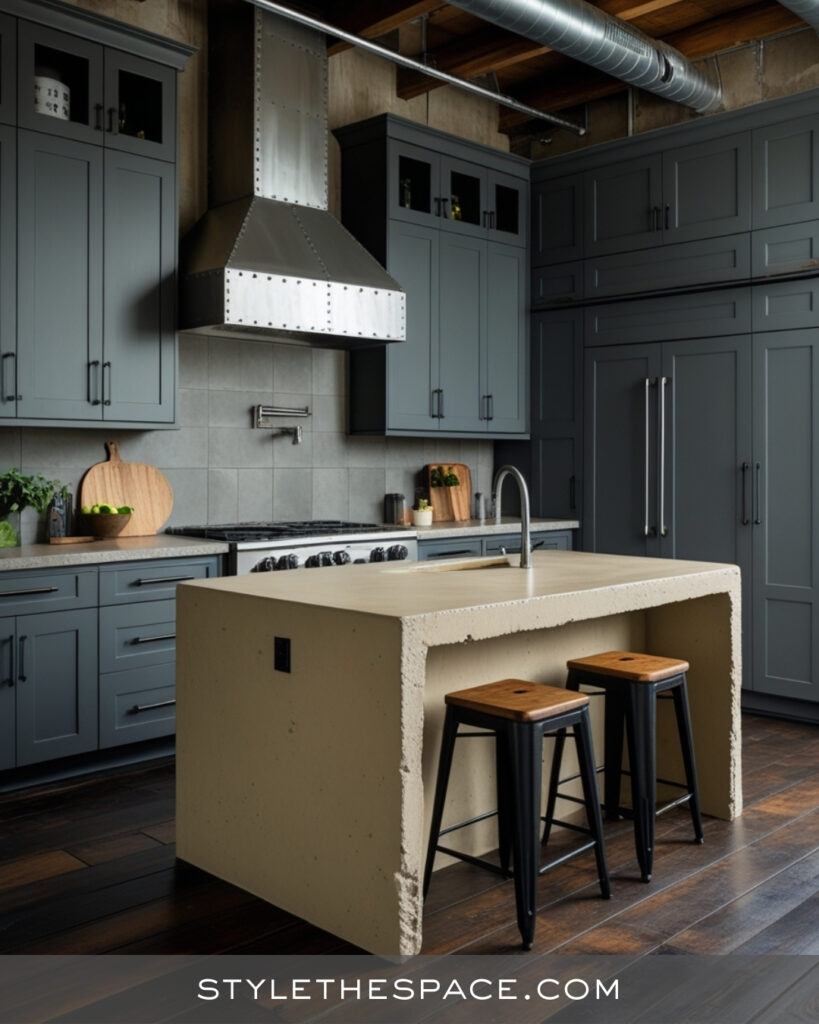 Beige and Grey Industrial Style Kitchen