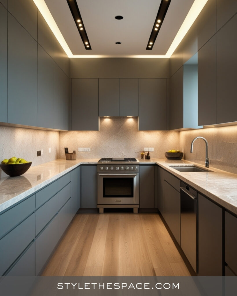 Sleek Beige and Grey Modern Kitchen