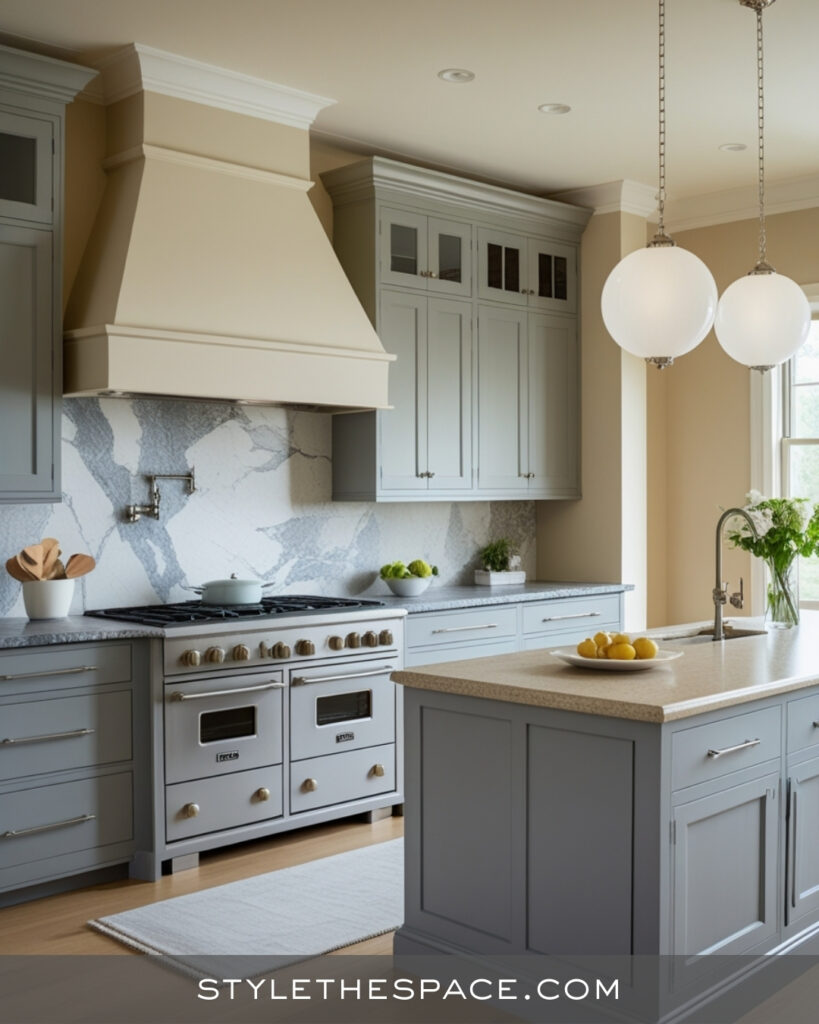 Elegant Beige and Grey Transitional Kitchen