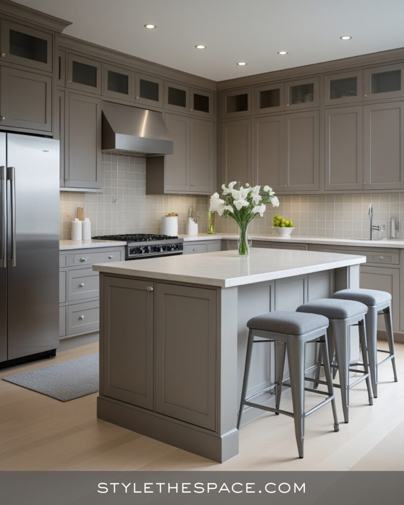 Modern Beige and Grey Kitchen with Soft Contrast