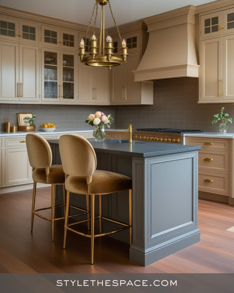 Elegant Beige and Grey Classic Kitchen