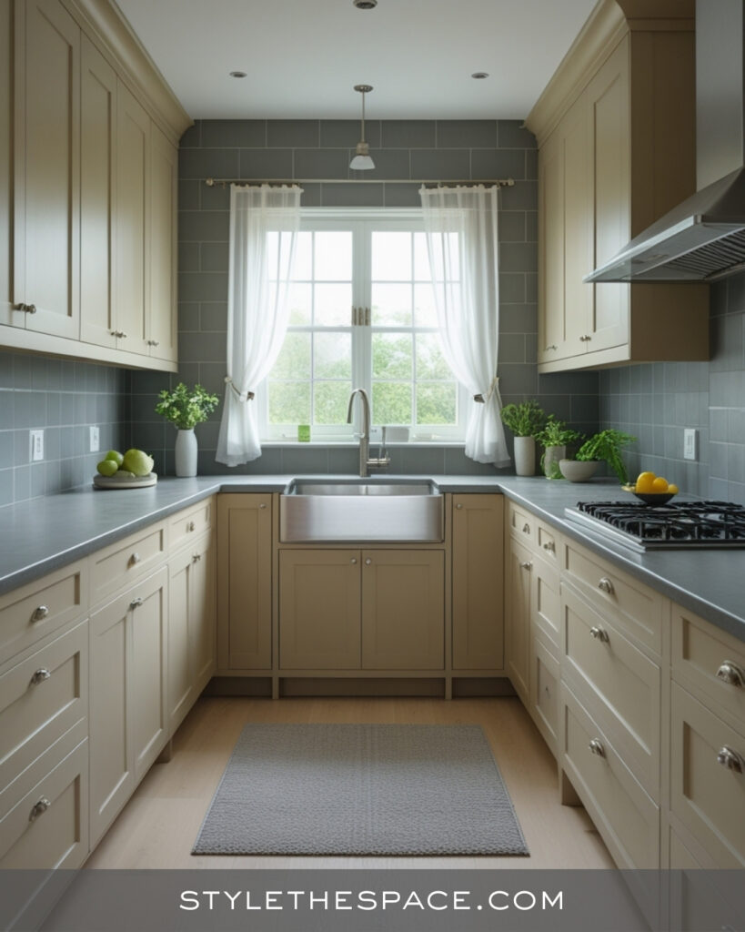 Soft Beige and Grey Cottage Kitchen