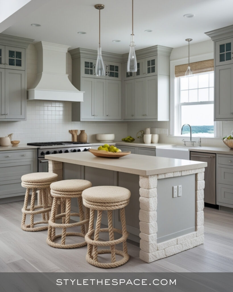 Light Grey and Beige Coastal Kitchen