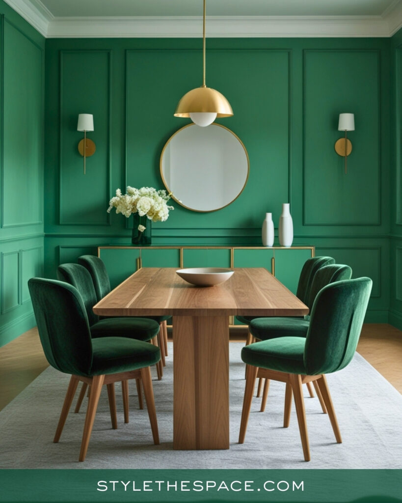 Elegant Green Dining Room with Soft Modern Style