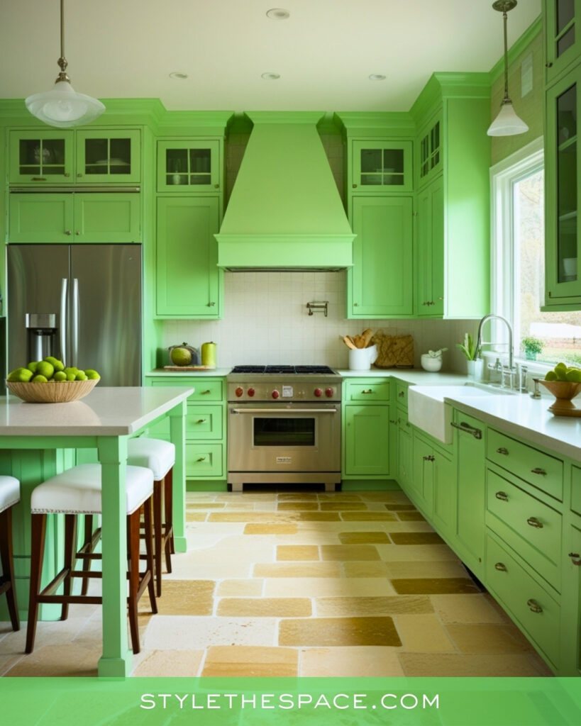 Fresh Green Kitchen with Classic Cottage Style