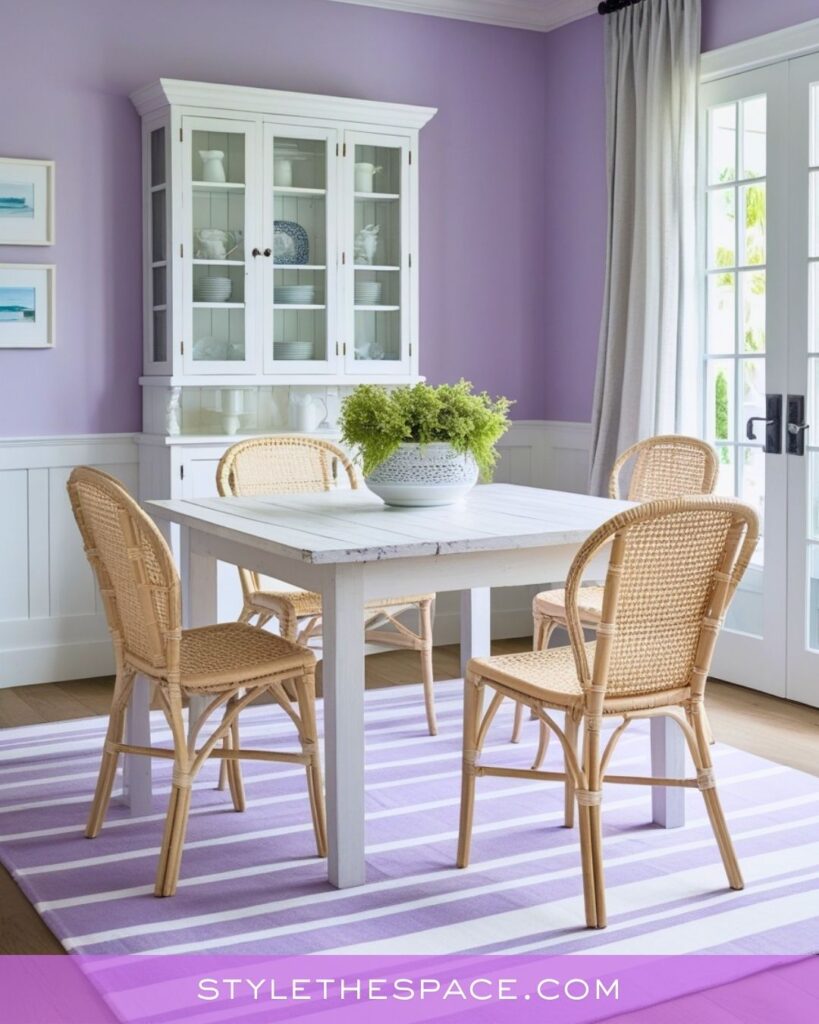 Light Lavender Dining Room With Fresh Coastal Style