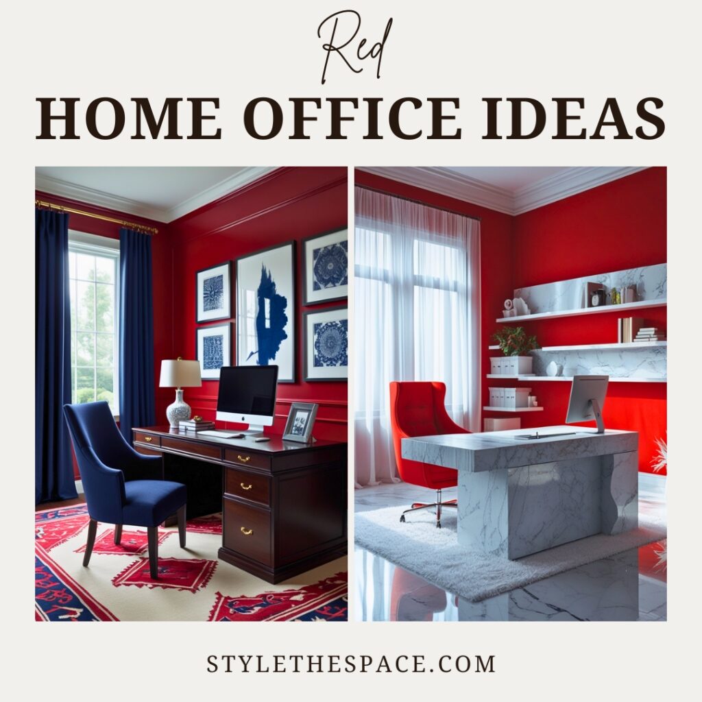 RED HOME OFFICE IDEAS