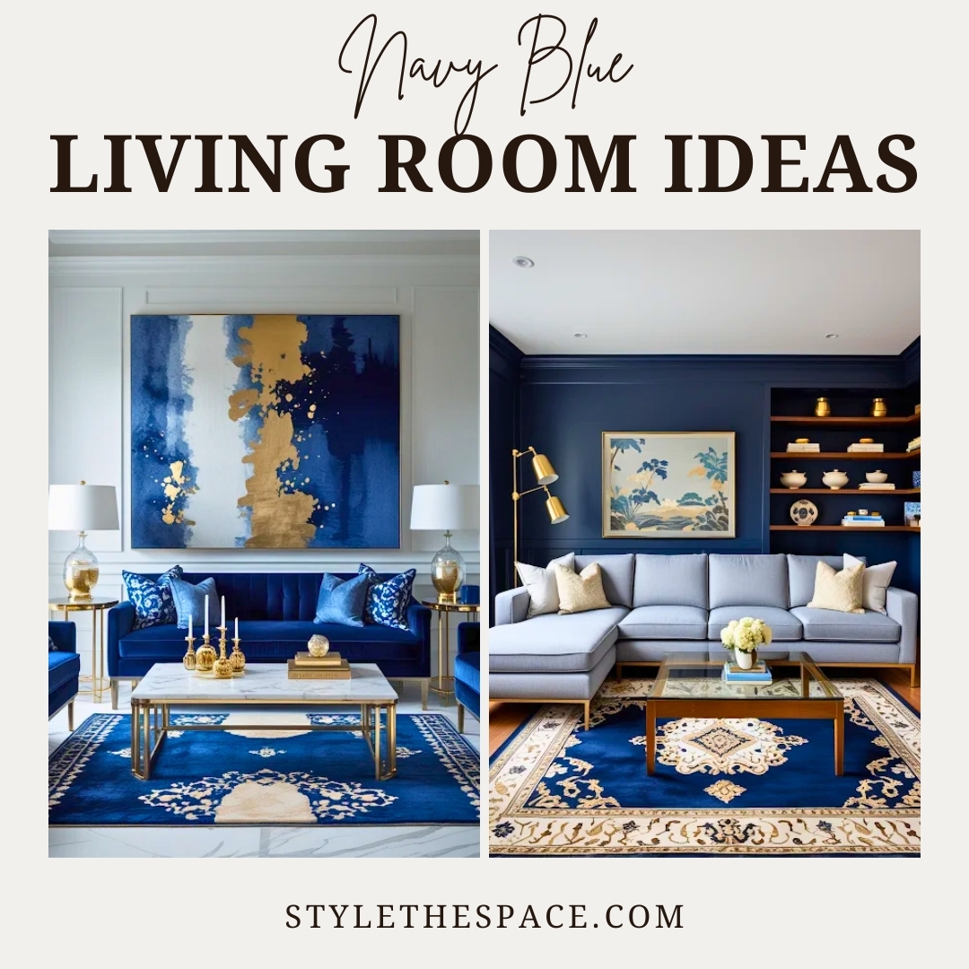 30 Stunning Navy Blue Living Room Ideas - Style The Space