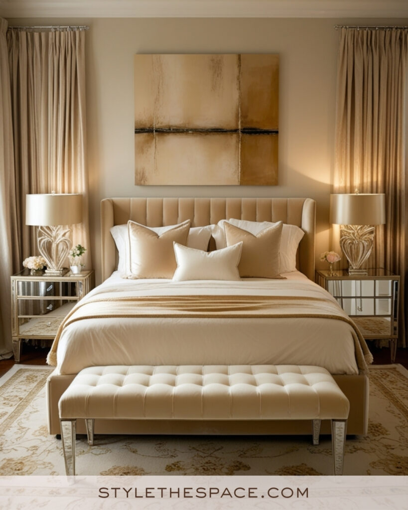 Ivory Bedroom with Champagne and Soft Beige Layers