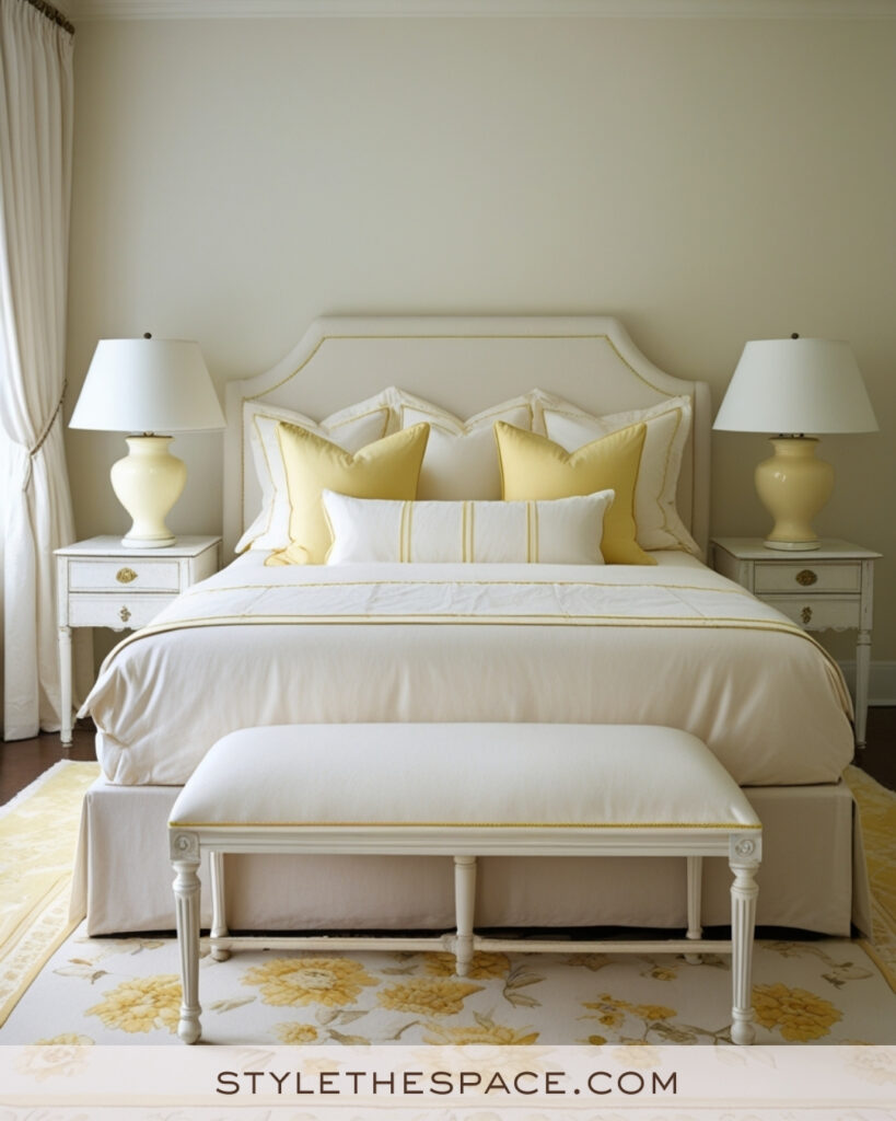 Ivory Bedroom with Soft Yellow and Creamy White Accents