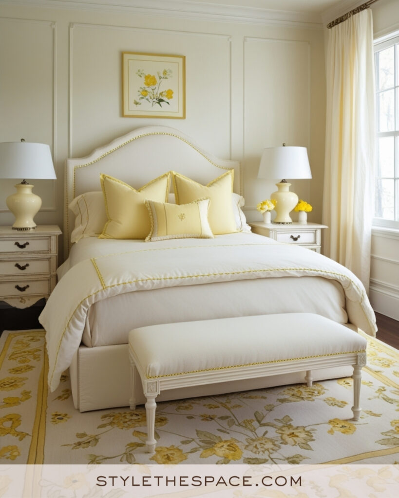 Ivory Bedroom with Soft Yellow and Creamy White Accents