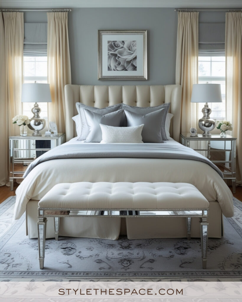 Ivory Bedroom with Soft Gray and Silver Accents