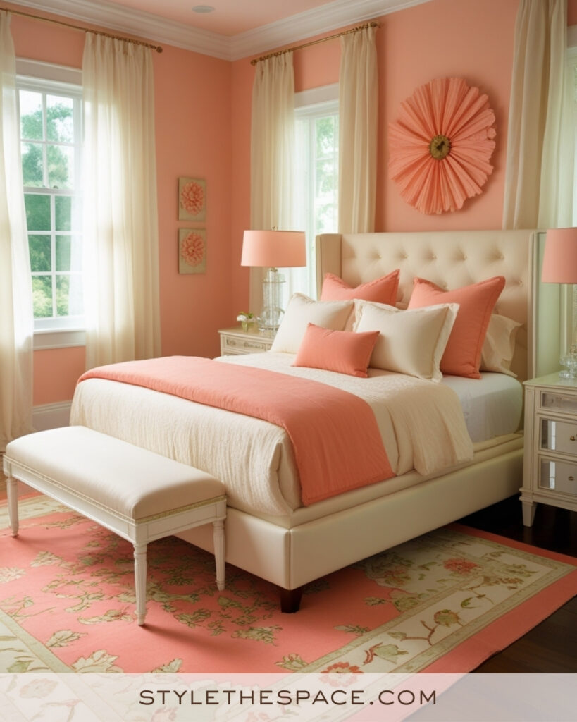 Ivory Bedroom with Soft Peach Accents
