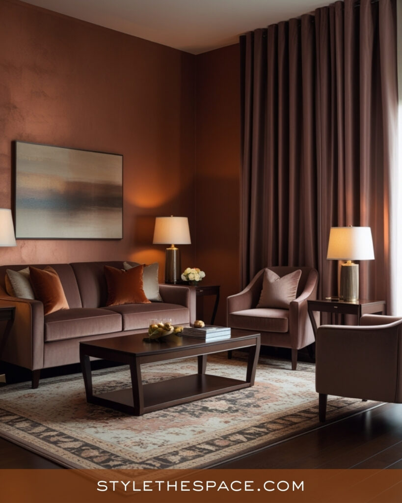 Modern Terracotta Living Room With Warm Neutrals