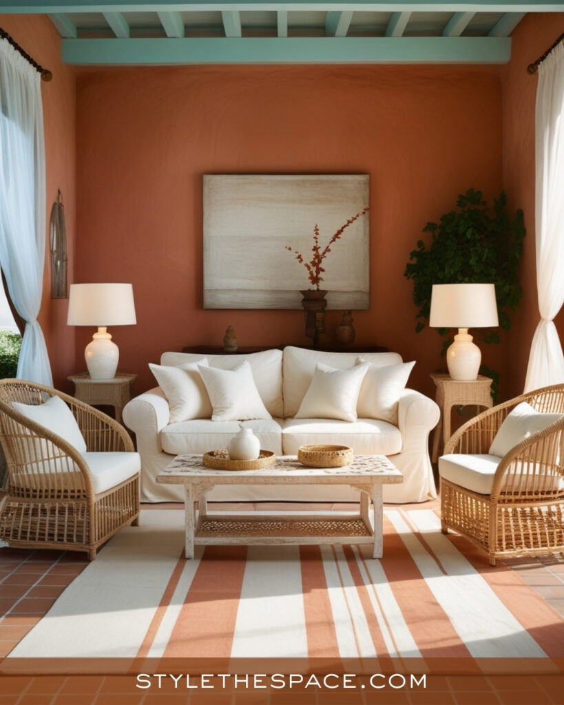 Light Terracotta Living Room With Natural Textures