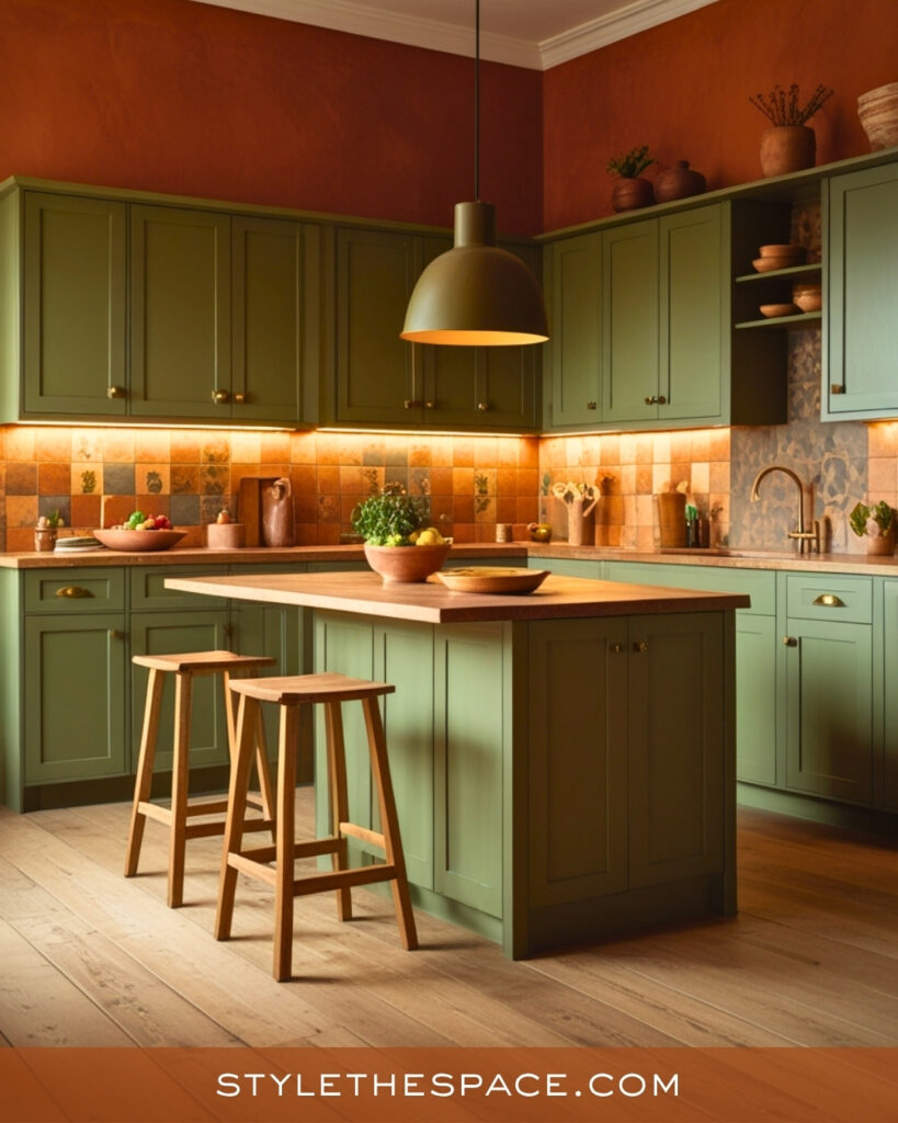 Terracotta and Olive Green Kitchen Palette