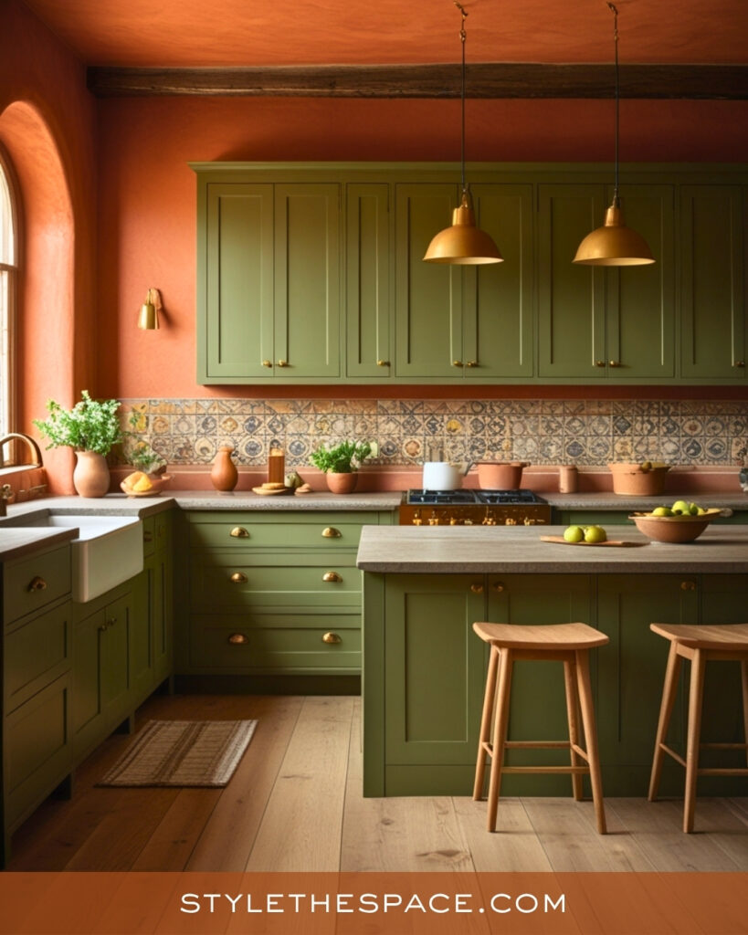 Terracotta and Olive Green Kitchen Palette