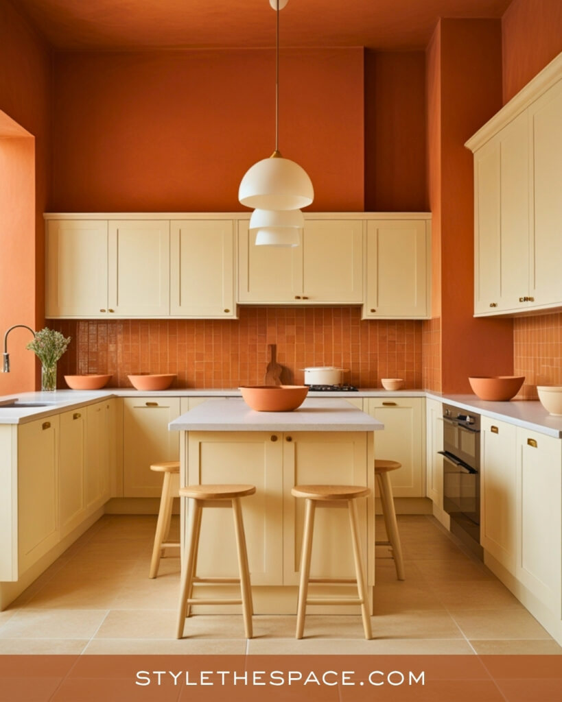 Soft Terracotta and Cream Kitchen Design