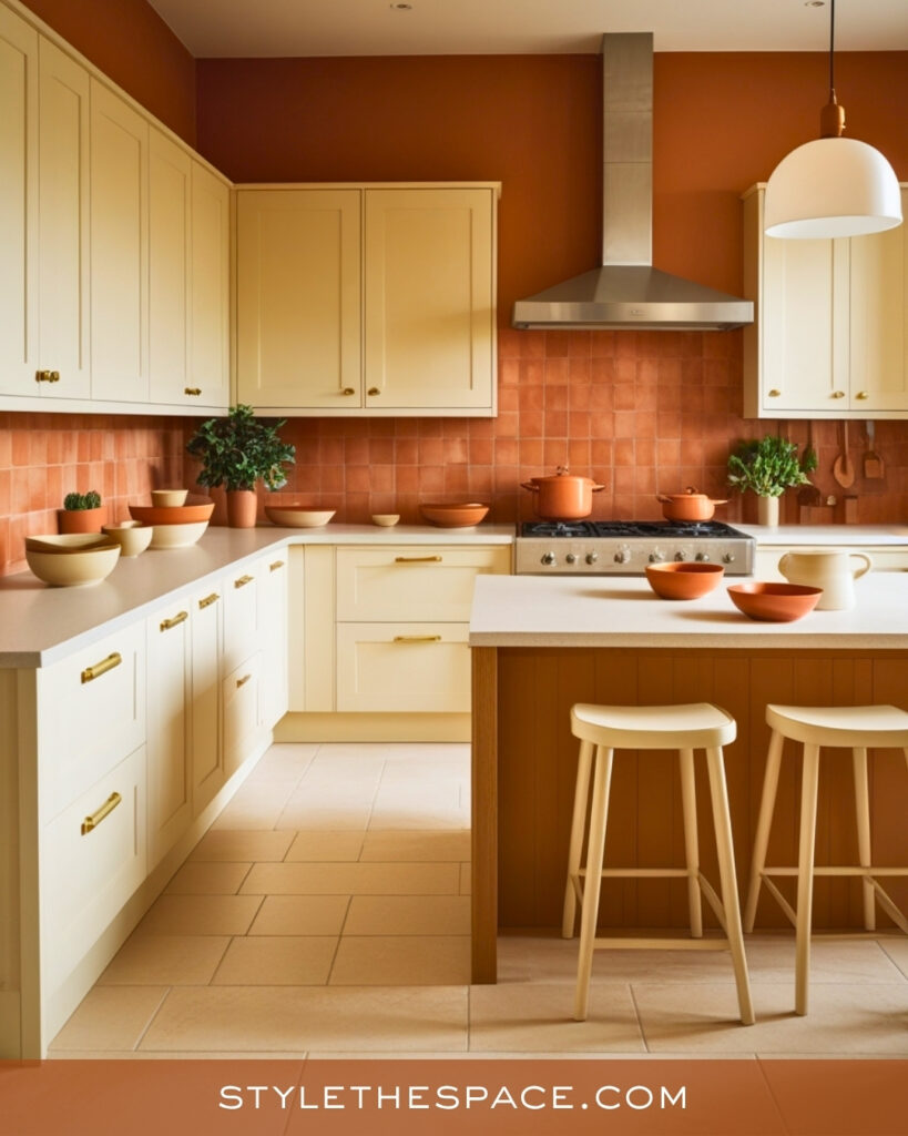 Soft Terracotta and Cream Kitchen Design