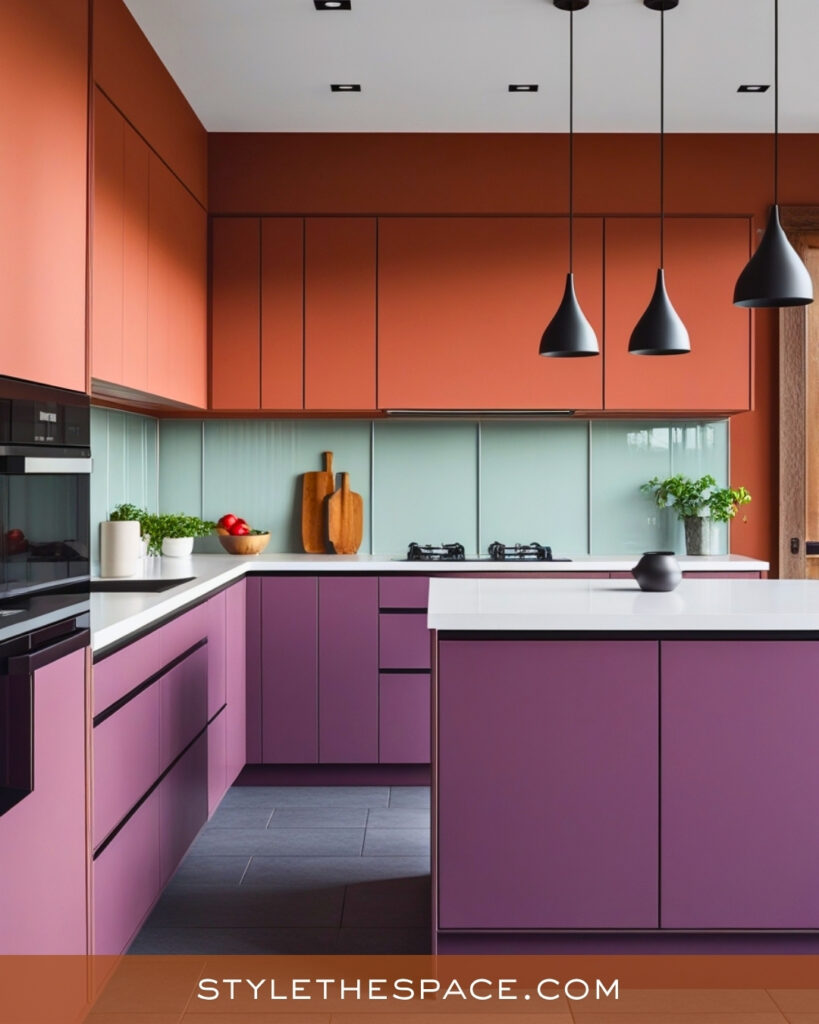 Terracotta and Mauve Modern Kitchen Palette