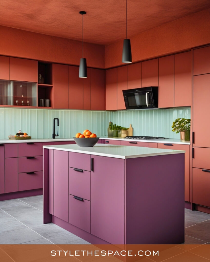 Terracotta and Mauve Modern Kitchen Palette