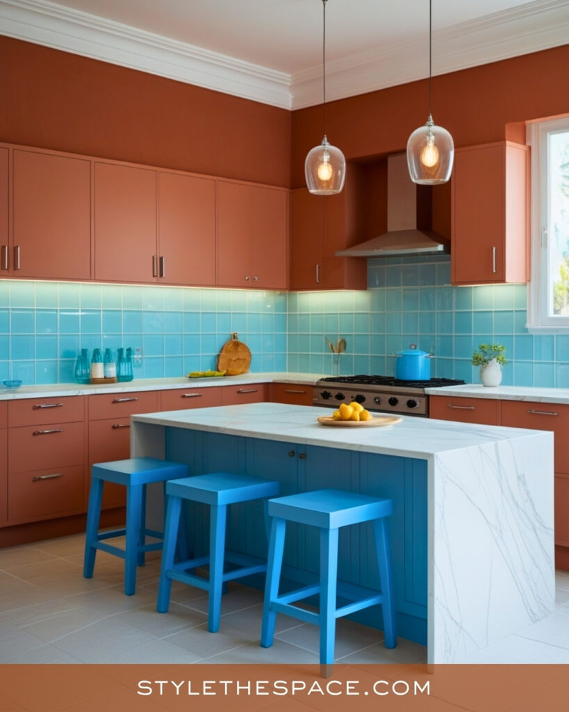 Terracotta and Turquoise Kitchen Color Mix