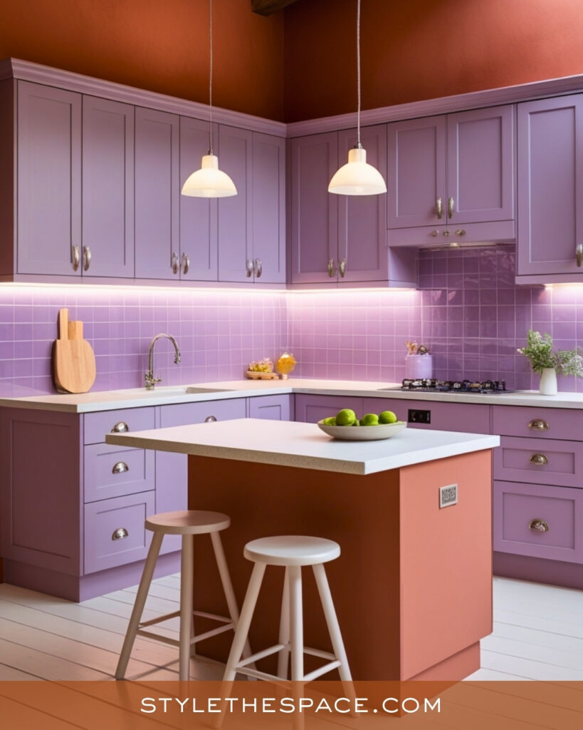 Terracotta and Lavender Kitchen Color Combo